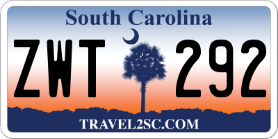 SC license plate ZWT292