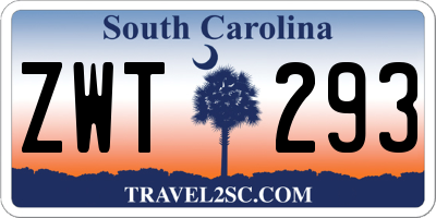 SC license plate ZWT293