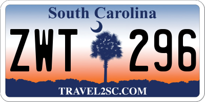SC license plate ZWT296