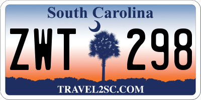 SC license plate ZWT298