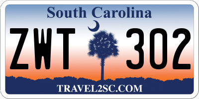 SC license plate ZWT302