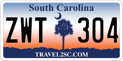 SC license plate ZWT304