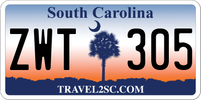 SC license plate ZWT305
