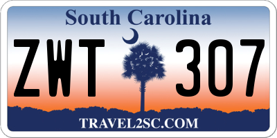 SC license plate ZWT307