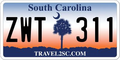 SC license plate ZWT311