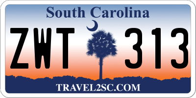 SC license plate ZWT313