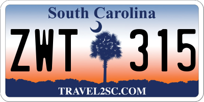 SC license plate ZWT315