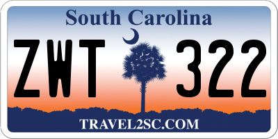 SC license plate ZWT322