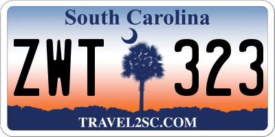 SC license plate ZWT323