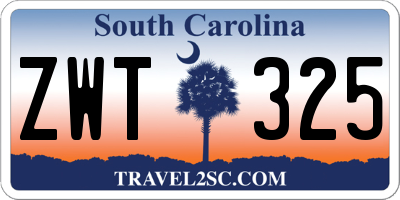 SC license plate ZWT325