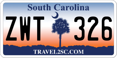 SC license plate ZWT326
