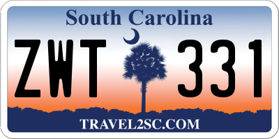 SC license plate ZWT331