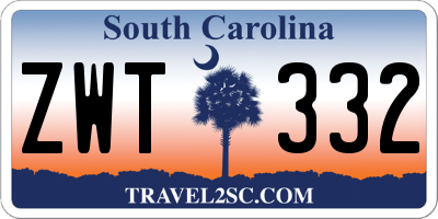 SC license plate ZWT332