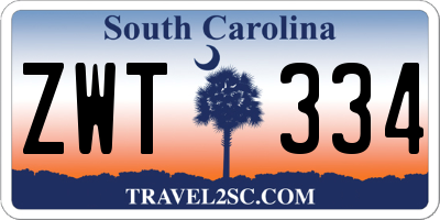 SC license plate ZWT334