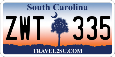 SC license plate ZWT335