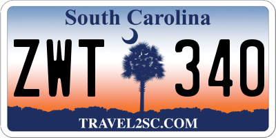 SC license plate ZWT340