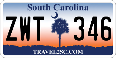 SC license plate ZWT346