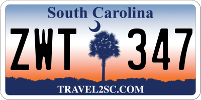 SC license plate ZWT347
