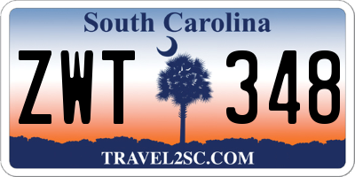 SC license plate ZWT348