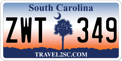 SC license plate ZWT349