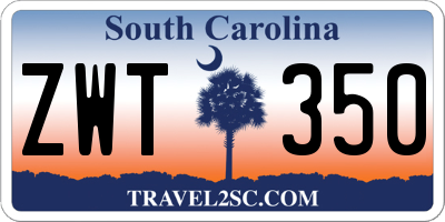 SC license plate ZWT350