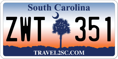 SC license plate ZWT351