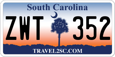SC license plate ZWT352