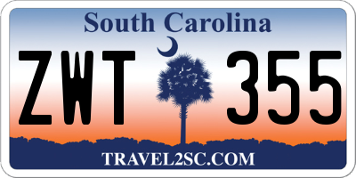 SC license plate ZWT355