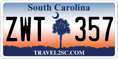 SC license plate ZWT357