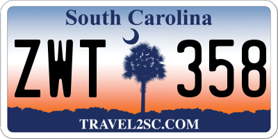 SC license plate ZWT358
