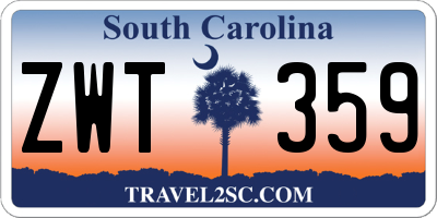 SC license plate ZWT359
