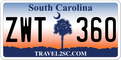 SC license plate ZWT360