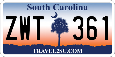 SC license plate ZWT361