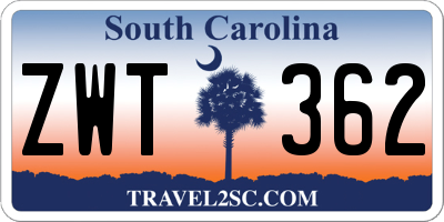 SC license plate ZWT362