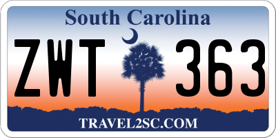 SC license plate ZWT363