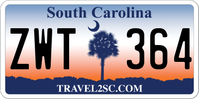 SC license plate ZWT364
