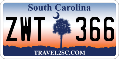 SC license plate ZWT366