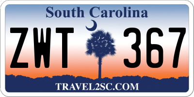 SC license plate ZWT367