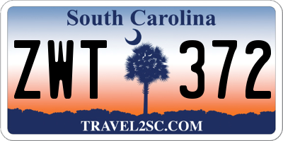 SC license plate ZWT372