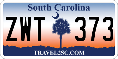 SC license plate ZWT373