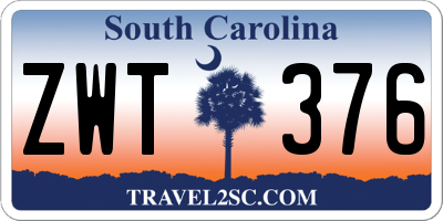SC license plate ZWT376