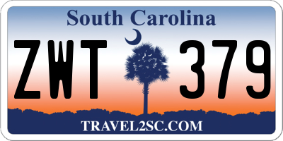 SC license plate ZWT379