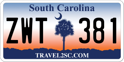 SC license plate ZWT381