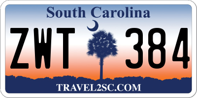 SC license plate ZWT384
