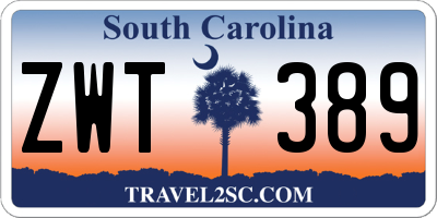 SC license plate ZWT389