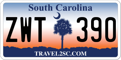 SC license plate ZWT390