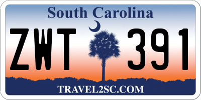 SC license plate ZWT391