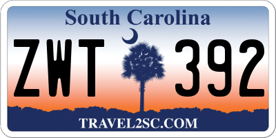 SC license plate ZWT392
