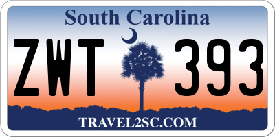 SC license plate ZWT393