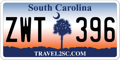 SC license plate ZWT396